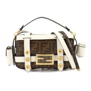 FENDI Zucca Bucket Hand Shoulder Bag PVC Leather Brown White 8BS034 90248674